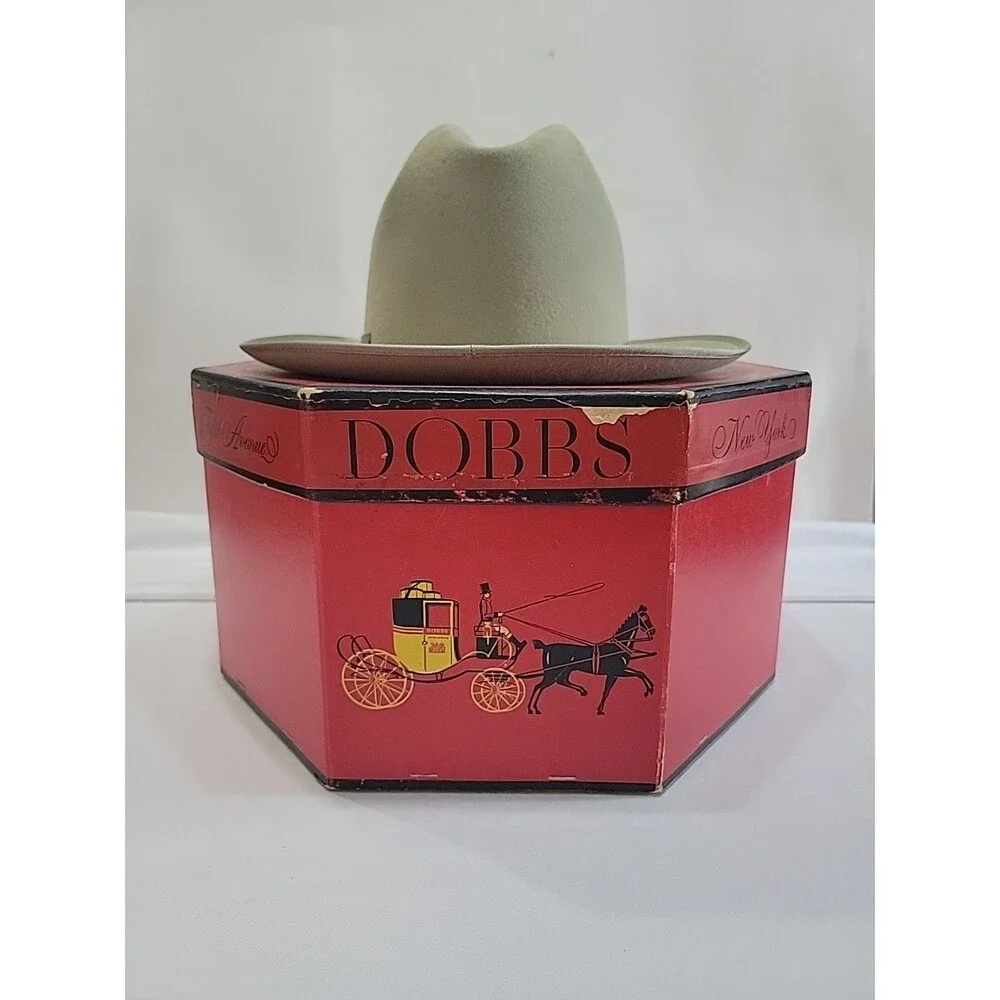 Vtg 1960s Stetson Open Road 3X Beaver Hat Size 7 LO Houston Texas + Dobbs Box